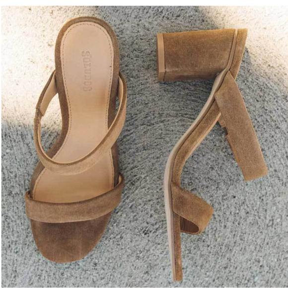 Soludos Brown Suede Mule Sandal SIZE 6 Ines Chunky Heel Kitten Comfort $140 NEW - Picture 4 of 14